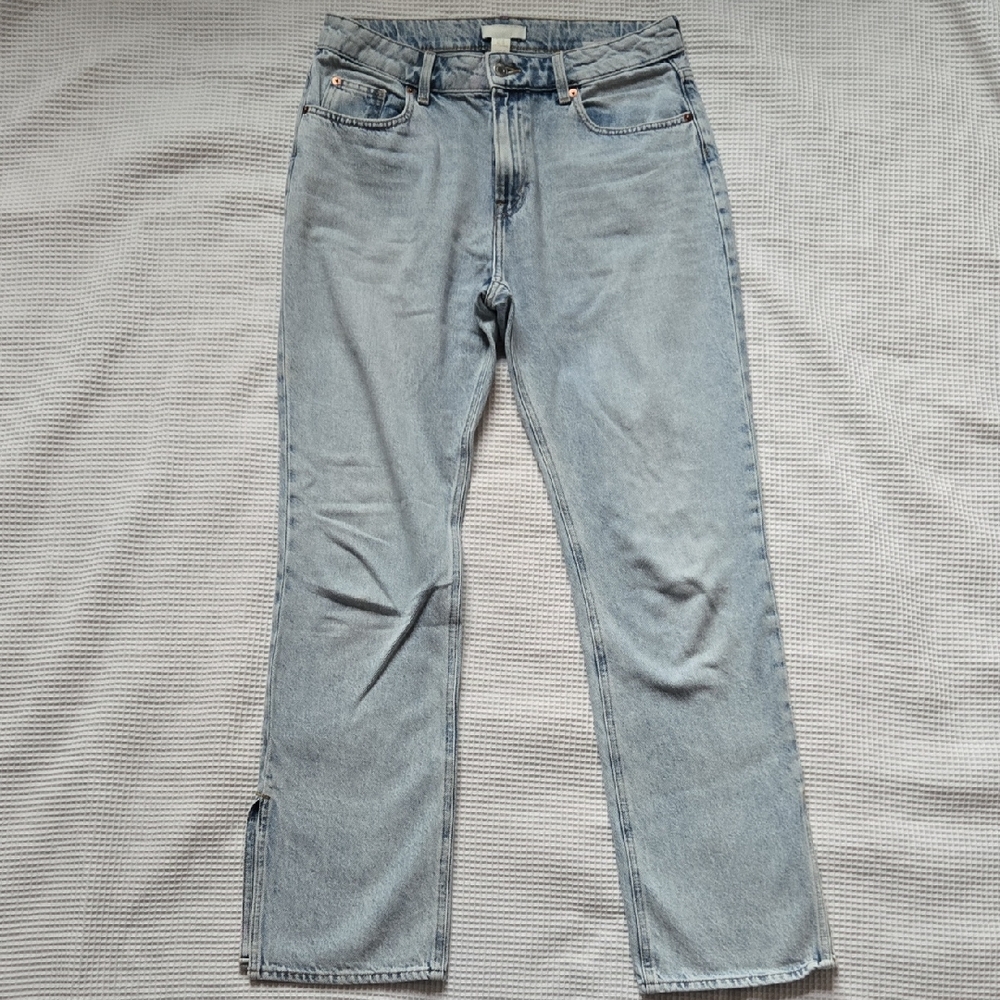 H&M High Waist Relaxed Straight Leg Jeans